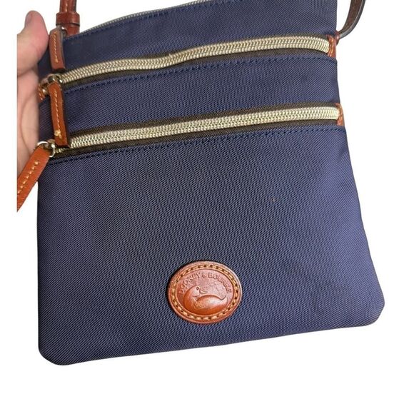Dooney & Bourke Handbags - Dooney & Bourke Navy Nylon North South Triple Zip Crossbody Bag